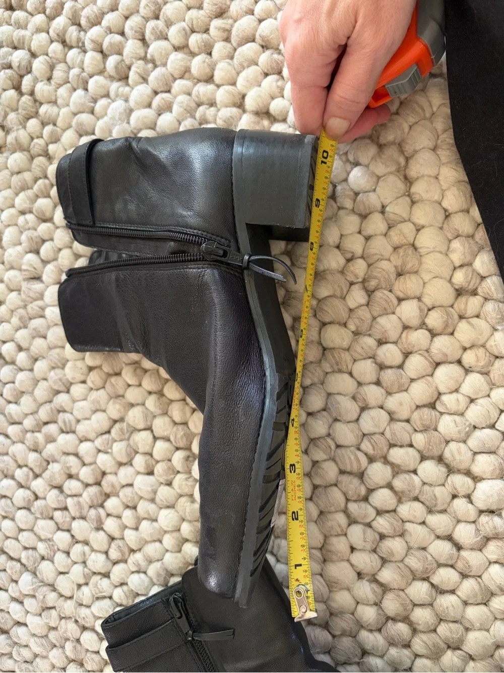 Stuart Weitzman Black Leather Ankle Boot with Silver Buckle